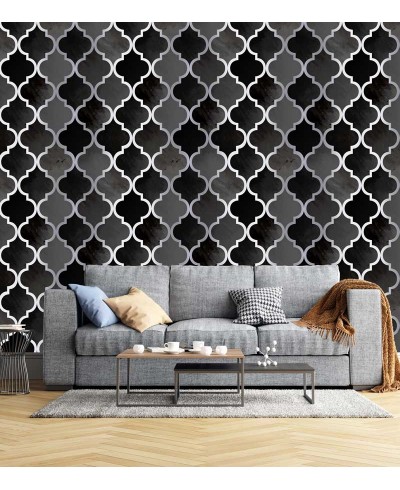 Papel de Parede Diamond Marrocos em tons de preto e cinza