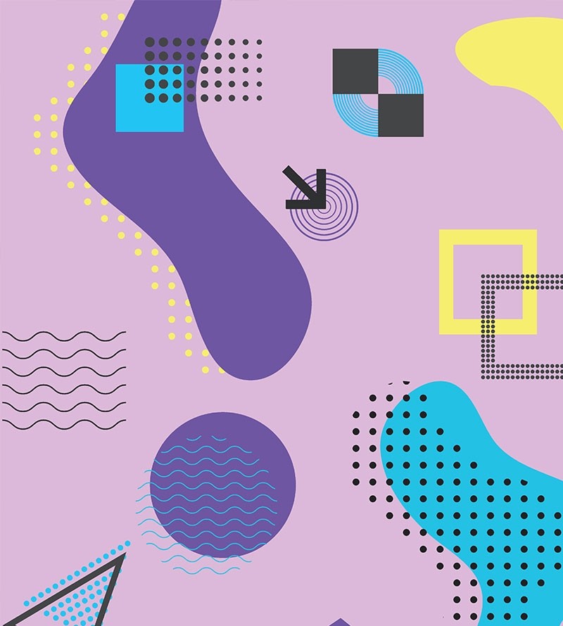 Papel de parede Teen Memphis Lilás