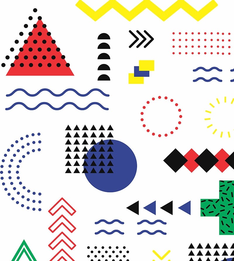 Papel de parede Teen Memphis em tons variados