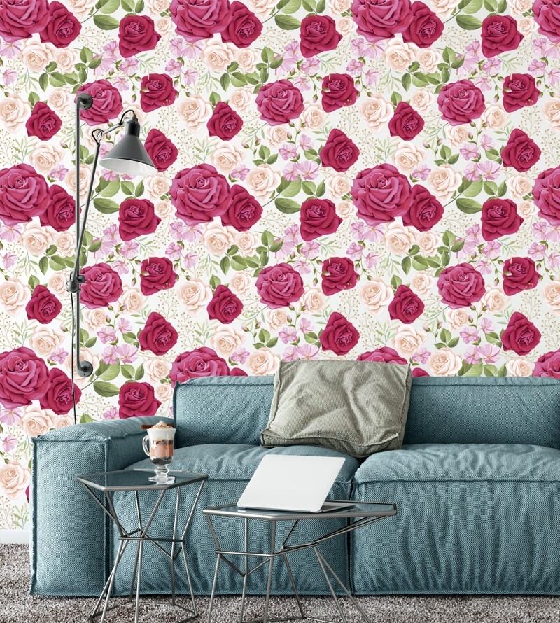 Papel de parede Floral Rosas