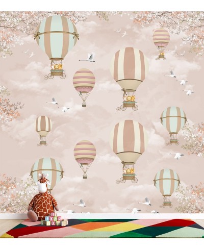 Painel Fotomural Animais em balões