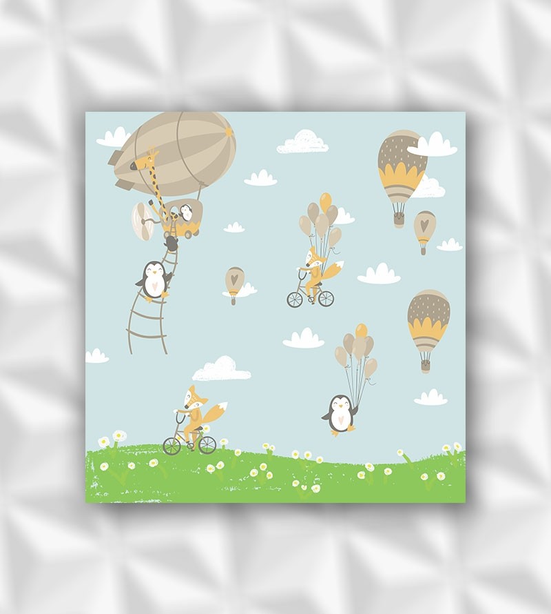 Painel Fotomural Bichinhos brincando