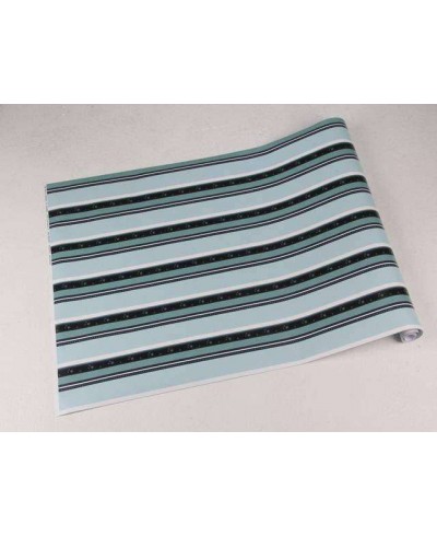 Papel de parede listrado verde e azul