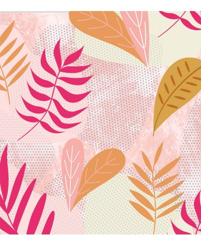 Papel de parede Infantil Folhas Rosas