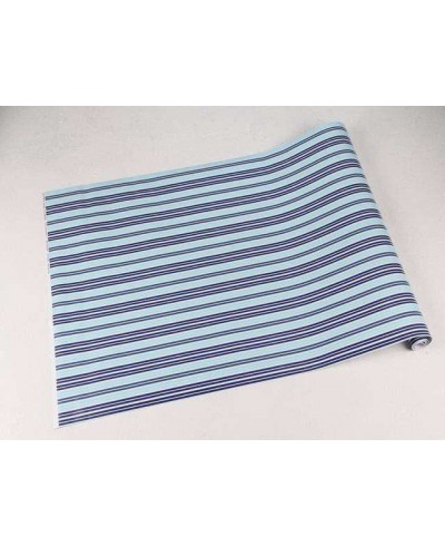 Papel de parede listrado azul e cinza