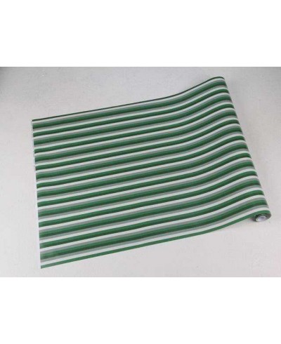 Papel de parede com listras em tons de cinza, branco e verde - Listrado 37