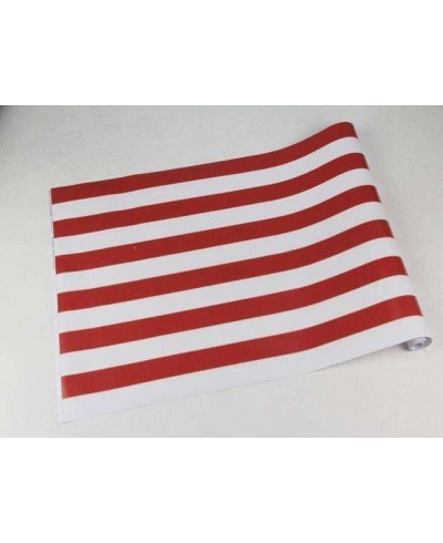 Papel de parede com listras brancas e vermelhas esfumaçadas - Listrado 39