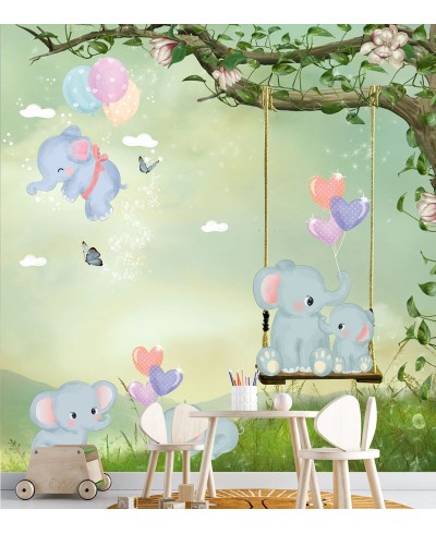 Painel Fotomural Paisagem Com Elefantinhos