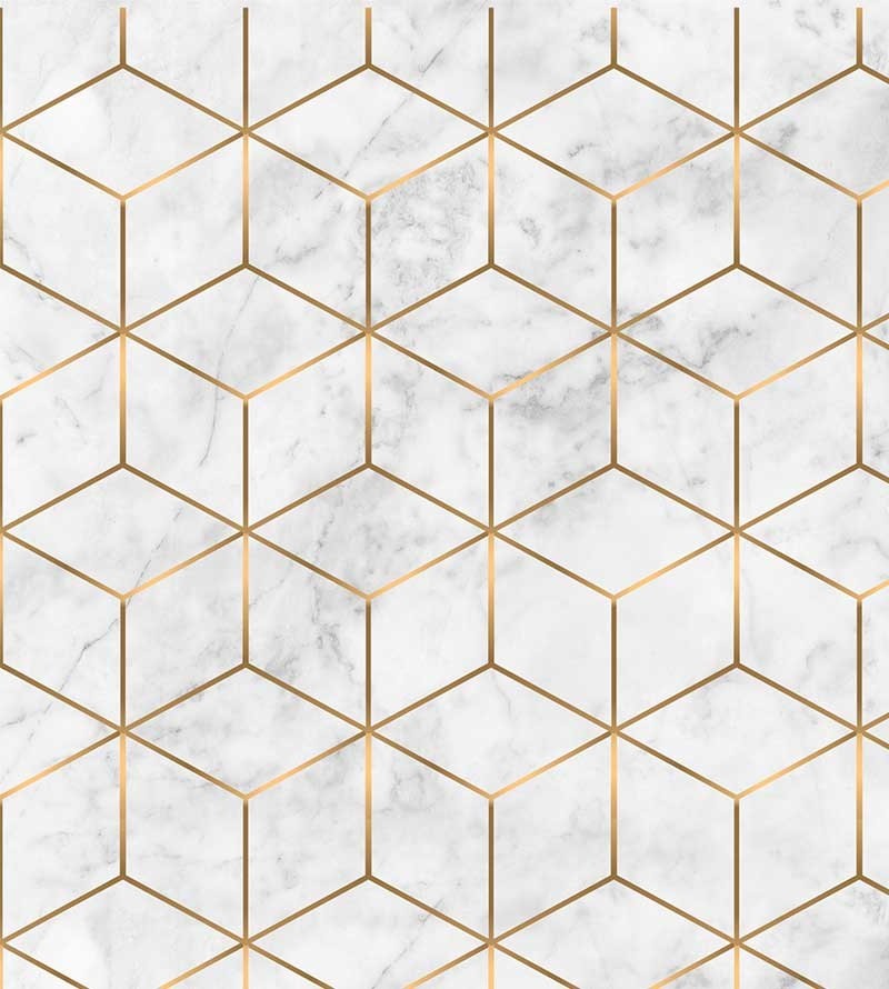 Papel de Parede Diamond Cubo Gold