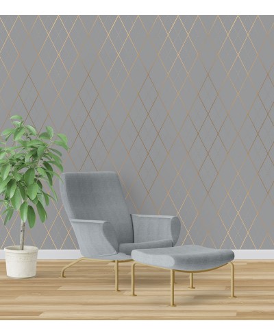 Papel de Parede Diamond Xadrez Gray