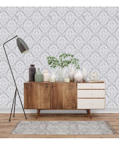 Papel de parede Damask Gray