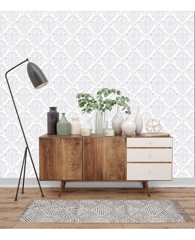 Papel de parede Damask Silver