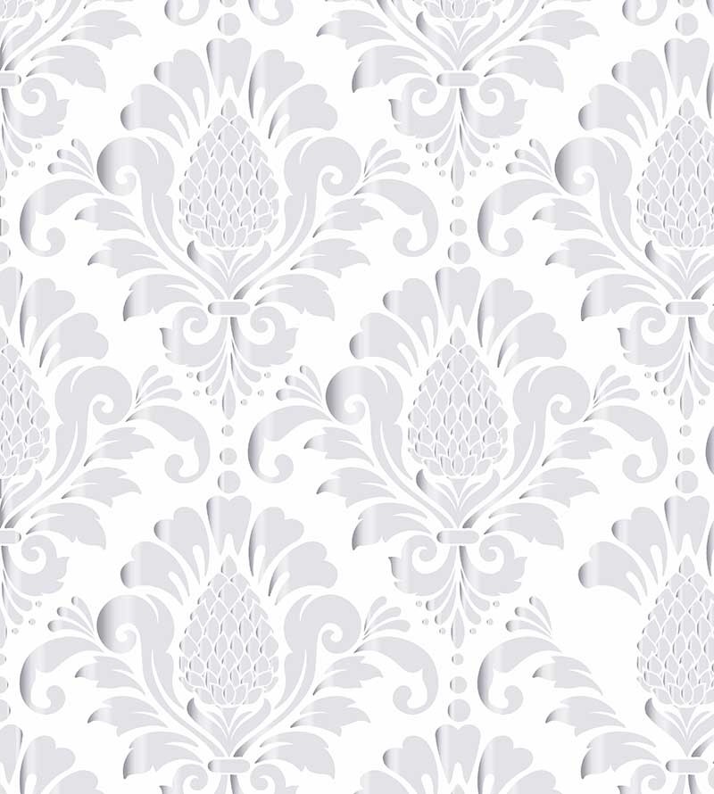 Papel de parede Damask Silver