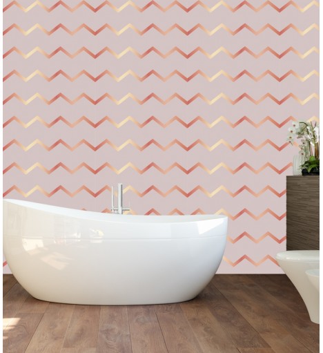 Papel de parede Chevron Rose Gold