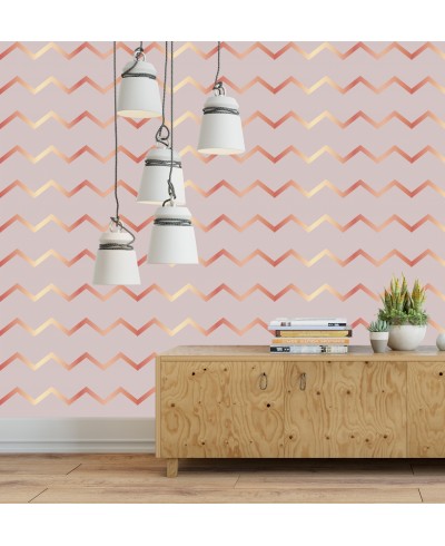Papel de parede Chevron Rose Gold