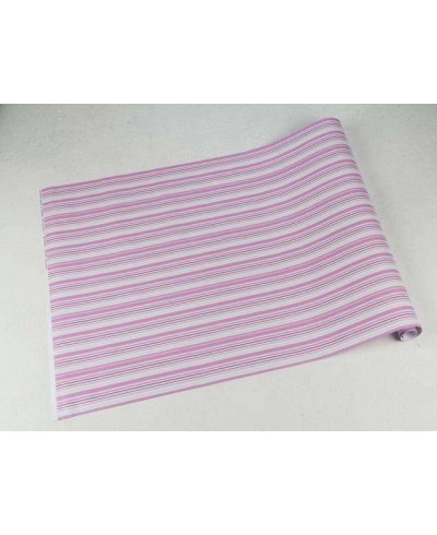 Papel de parede com listras em tons de roxo, rosa, azul e branco - Listrado 50