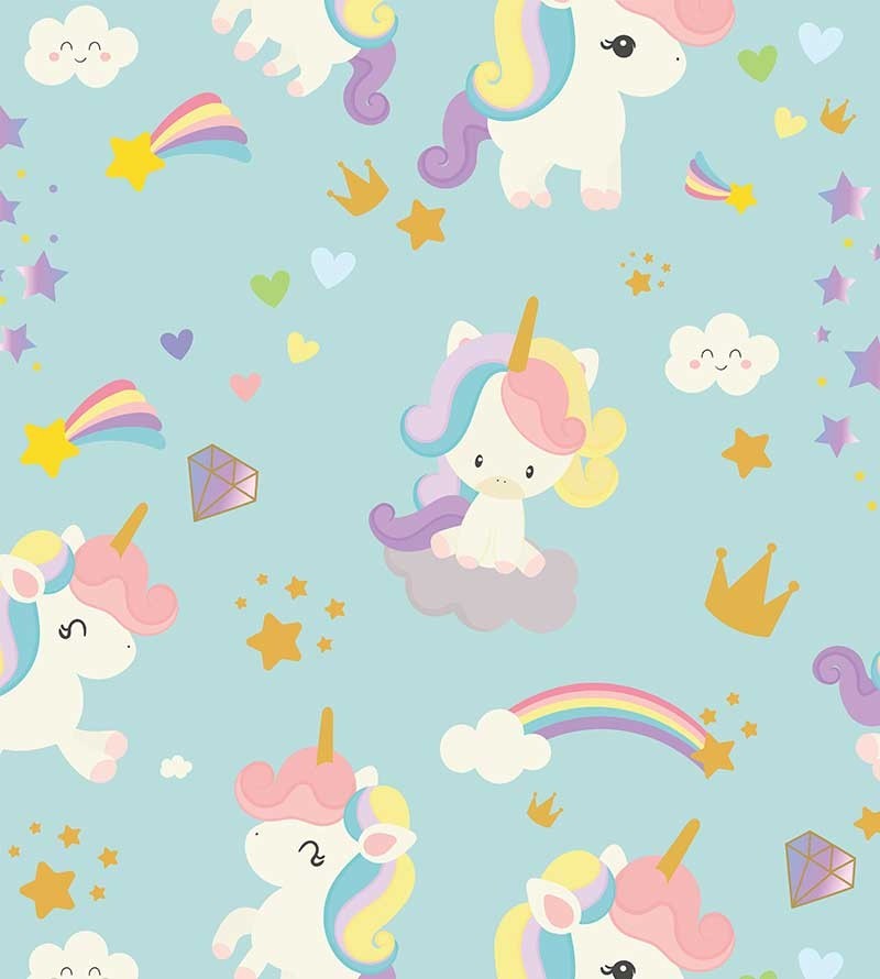 Papel de parede Unicórnio Kawaii Bebe