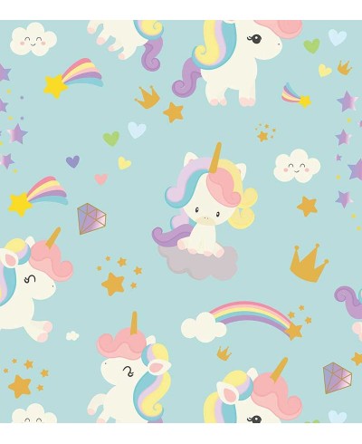 Papel de parede Infantil Unicórnio Azul