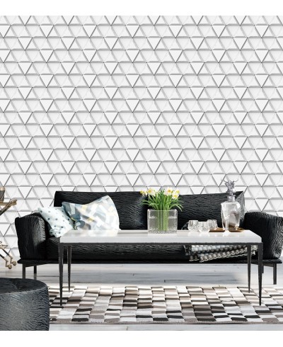 Papel de Parede 3D Triângulos em Tons de cinza