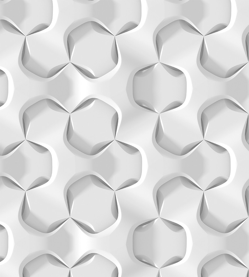 Papel de Parede 3D Ilusão em tons de cinza e branco