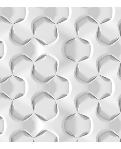 Papel de Parede 3D Ilusão em tons de cinza e branco