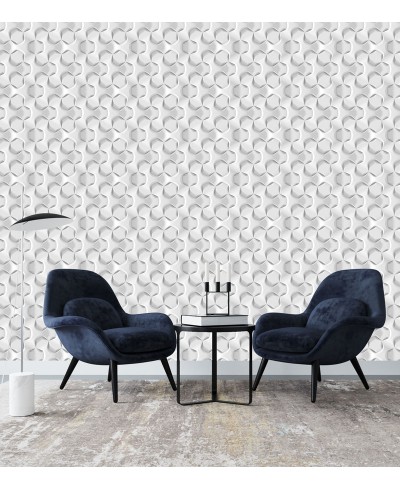 Papel de Parede 3D Ilusão em tons de cinza e branco