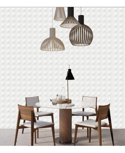 Papel de Parede 3D Listrado Ilusão em tons de branco e cinza