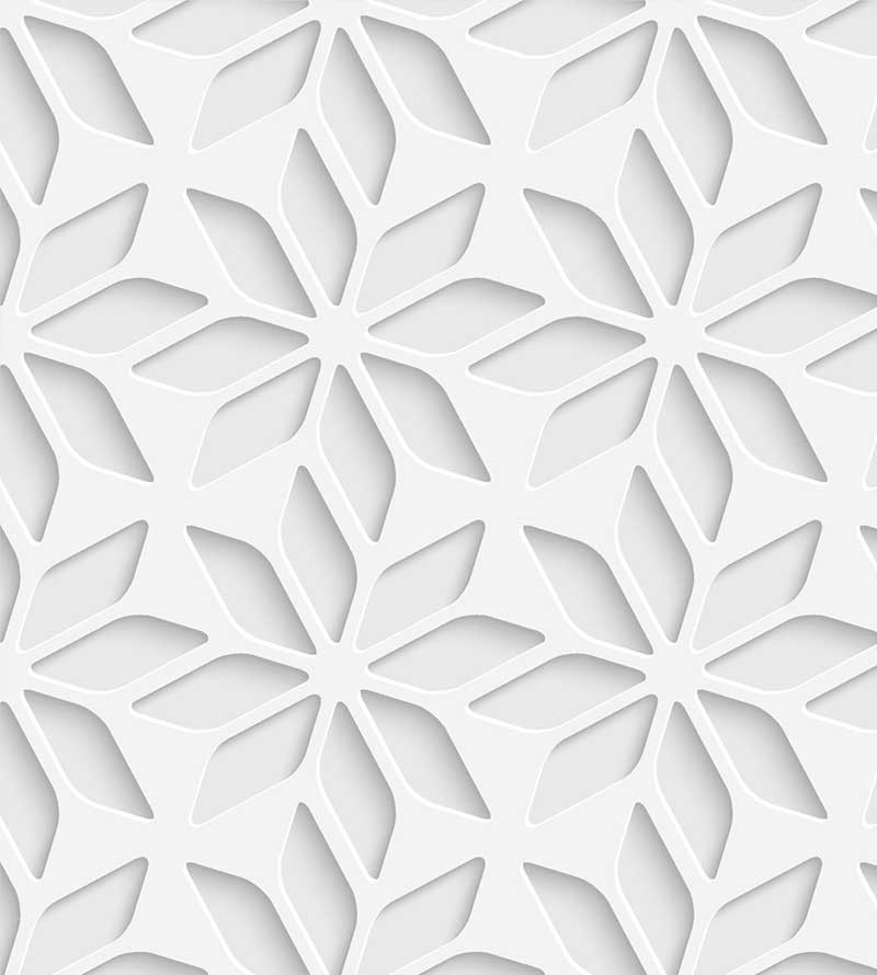 Papel de Parede 3D Floral ilusão em tons de Cinza Claro e Branco