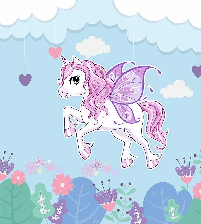 Painel Fotomural Unicórnio voando