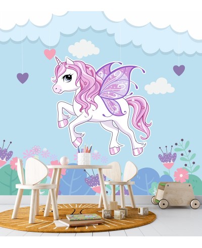 Painel Fotomural Unicórnio voando