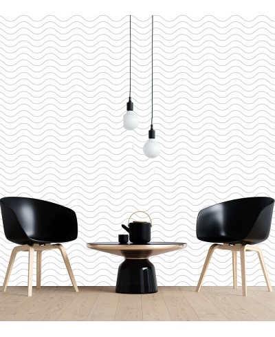 Papel de parede Geométrico Curve Cinza