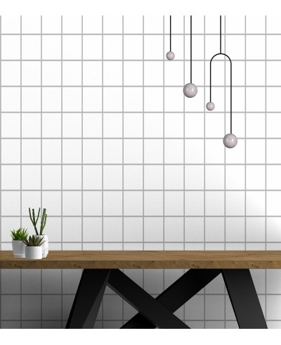 Papel de parede Geométrico Quadriculado Cinza