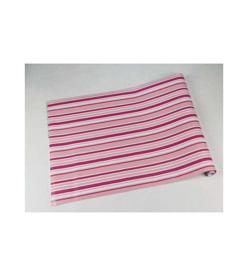 Papel de parede com listras em tons de rosa e branco - Listrado 91