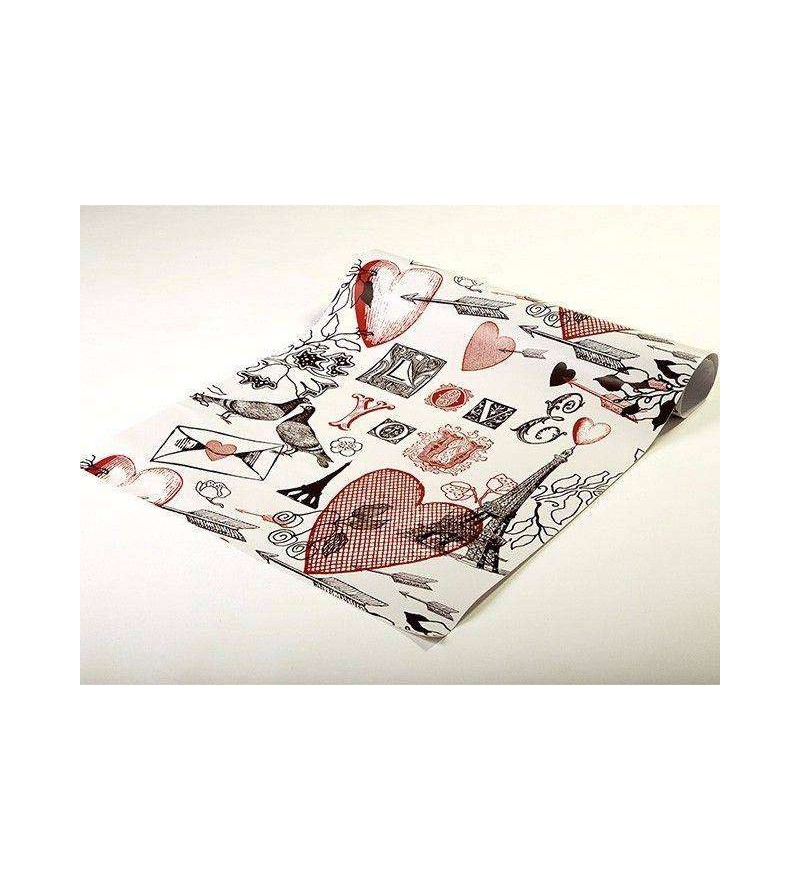 Papel de Parede Paris Com Torre Eiffel e Corações