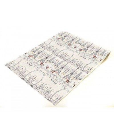 Papel de parede com fundo bege e detalhes da torre Eiffel em vermelho e preto - Contemporâneo 23