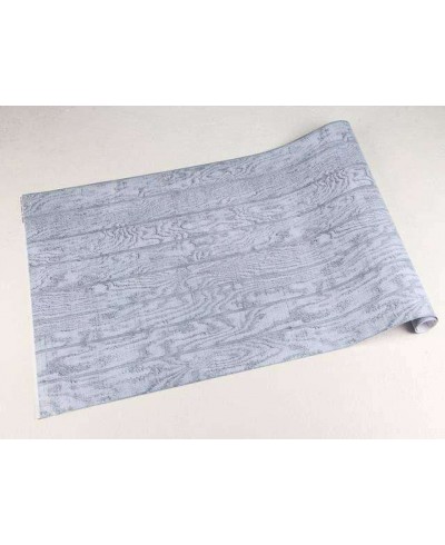 Papel de parede estilo madeira com predominância de tons azul e cinza - Madeira 09