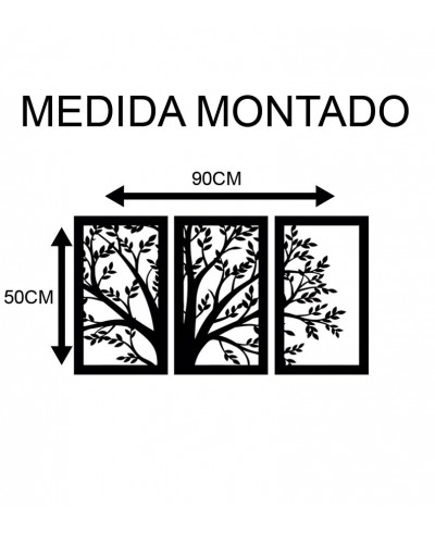 Trio Arvore Folhas em MDF Vazado