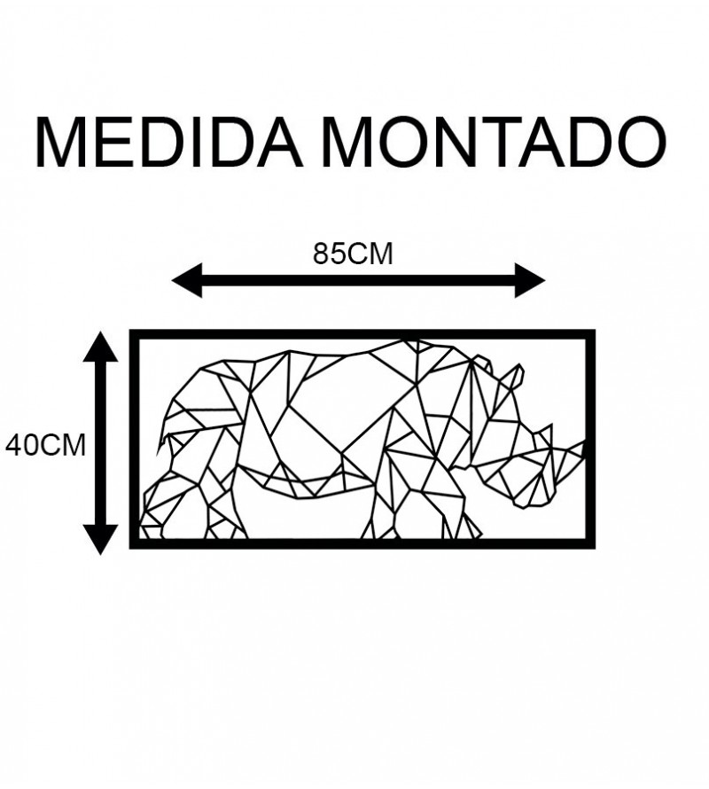 Rinoceronte em MDF Vazado