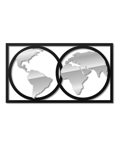 Espelho Mapa-Múndi Acrílico