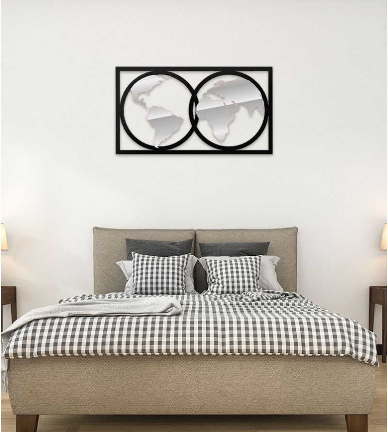 Espelho Mapa-Múndi Acrílico