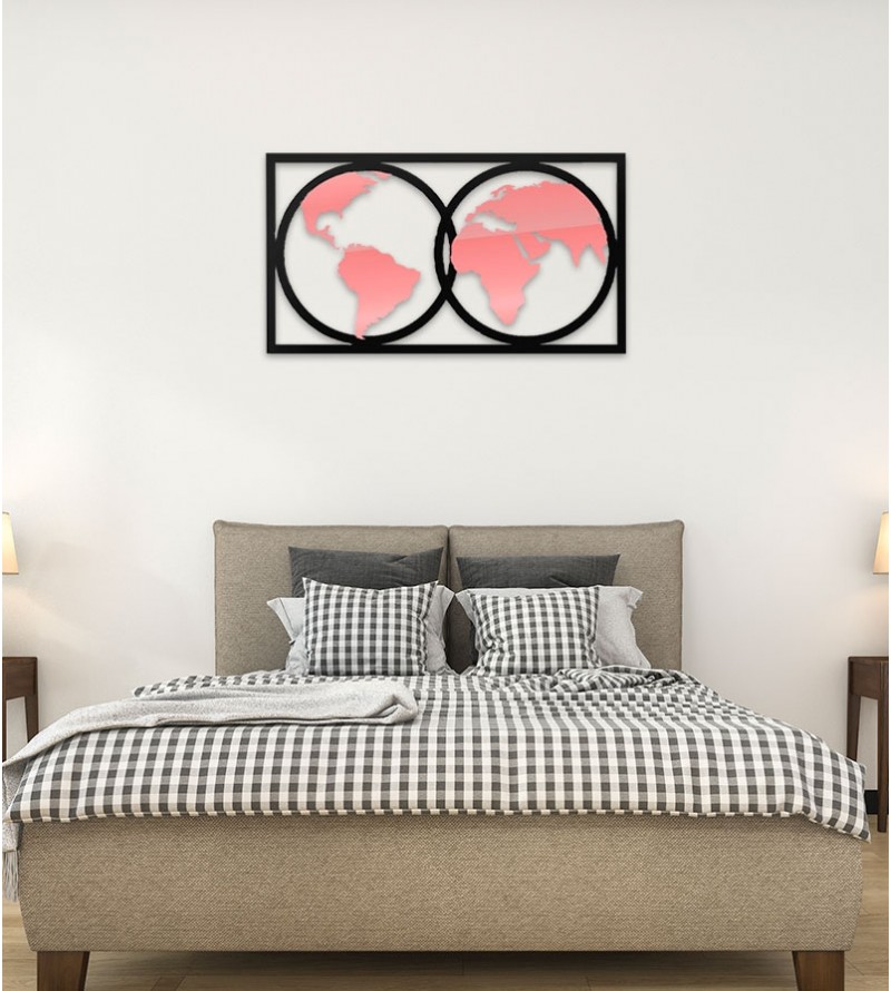 Espelho Mapa-Múndi Acrílico