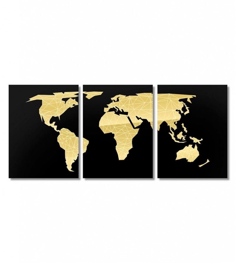 Espelho Mapa-Múndi Acrílico Geométrico