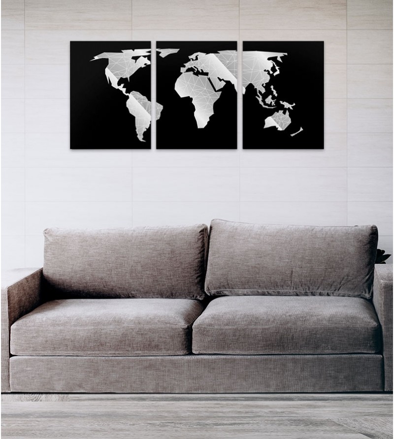 Espelho Mapa-Múndi Acrílico Geométrico