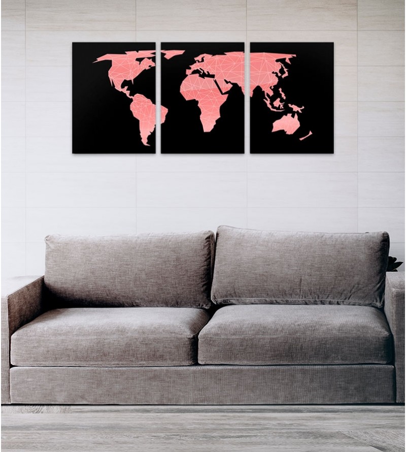 Espelho Mapa-Múndi Acrílico Geométrico