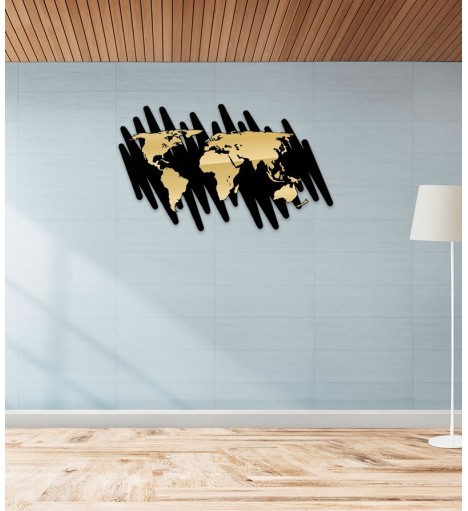 Espelho Mapa-Múndi Acrílico Simples