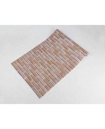 Papel de parede modelo pedras, com tijolos em tons de marrom com detalhes na cor bege - Textura 07