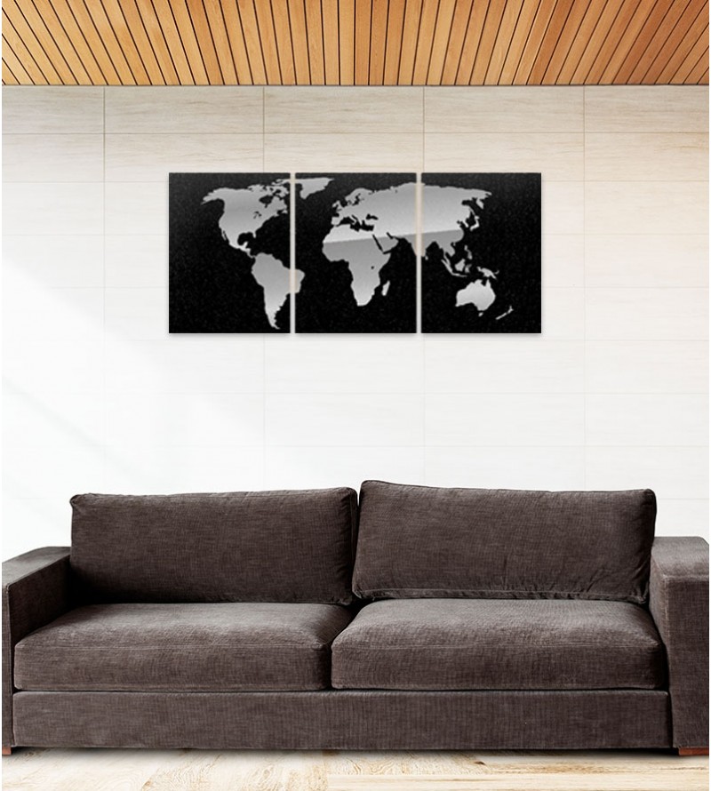 Espelho Mapa-Múndi Acrílico Retangular