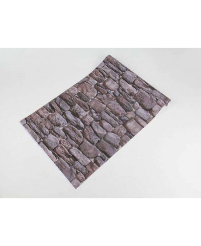 Papel de parede modelo pedras variadas, em tom acinzentado e marrom - Textura 22