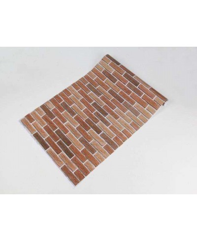 Papel de parede com tijolos em vários tons de marrom e laranja, com detalhes na cor bege - Textura 30