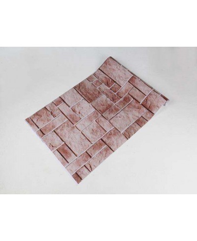 Papel de parede estilo azulejo rustico em tons de marrom e detalhes na cor bege - Textura 32